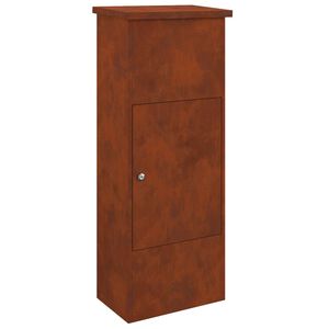 vidaXL Bo&icirc;te de d&eacute;p&ocirc;t de colis avec porte Rouill&eacute; 44,5 x 29 x 110,5 cm