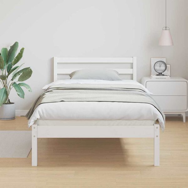 vidaXL Cadre de lit Blanc 225,5 x 85,5 x 69,5 cm Bois de Pin Massif
