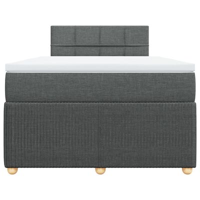 vidaXL Sommier à lattes de lit avec matelas gris foncé 120x190cm tissu