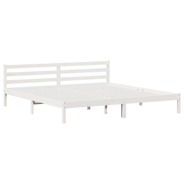 vidaXL Cadre de lit Blanc 215,5 x 205,5 x 69,5 cm Bois de Pin Massif