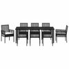 vidaXL Ensemble de salle &agrave; manger pour jardin 9 pcs Noir polyrotin