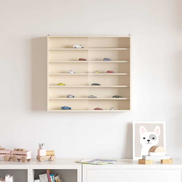 vidaXL Vitrine Murale avec &eacute;tag&egrave;re Beige 60 x 8,5 x 54 cm Contreplaqu&eacute;