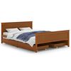 vidaXL Cadre de lit sans matelas marron miel bois massif 140x200 cm