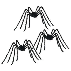 vidaXL D&eacute;coration Araign&eacute;e Halloween 3 pcs Noir 200 cm