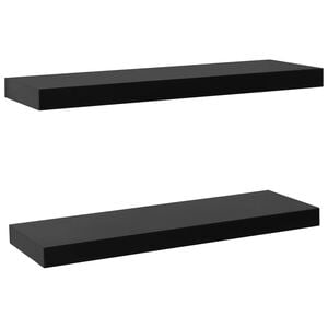 vidaXL &Eacute;tag&egrave;res murales flottantes 2 pcs Noir 60x20x3,8 cm
