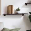 vidaXL &Eacute;tag&egrave;re murale marron fonc&eacute; 60x20x2 cm bois ch&ecirc;ne massif trait&eacute;