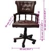 vidaXL Chaise de bureau pivotante Marron
