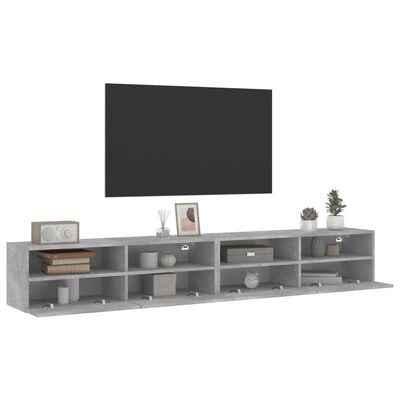 vidaXL Meubles TV muraux 2pcs gris béton 100x30x30cm bois d'ingénierie