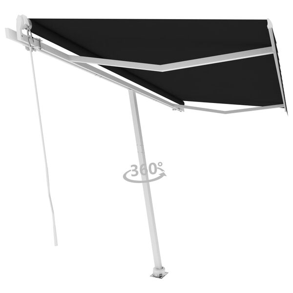 vidaXL Auvent manuel r&eacute;tractable sur pied 400x300 cm Anthracite