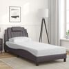 vidaXL Lit Viana avec matelas gris 90x190 cm similicuir