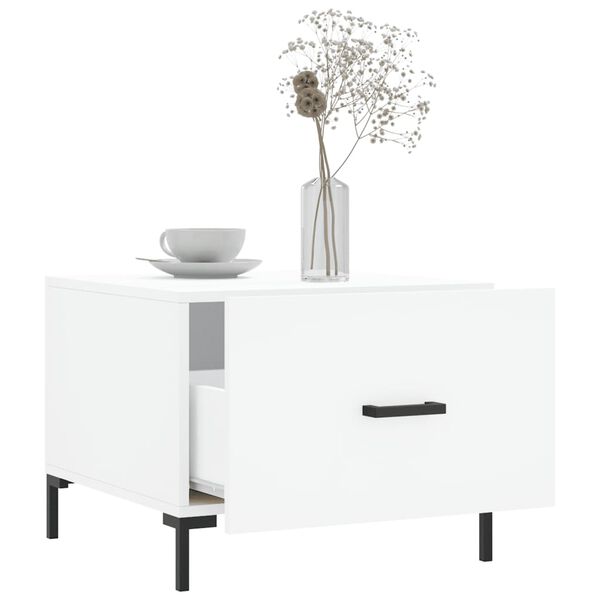 vidaXL Tables basses 2 pcs blanc 50x50x40 cm bois d'ing&eacute;nierie