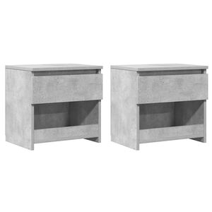 vidaXL Tables de chevet 2 pcs Gris b&eacute;ton 40x30x39 cm Bois d&rsquo;ing&eacute;nierie