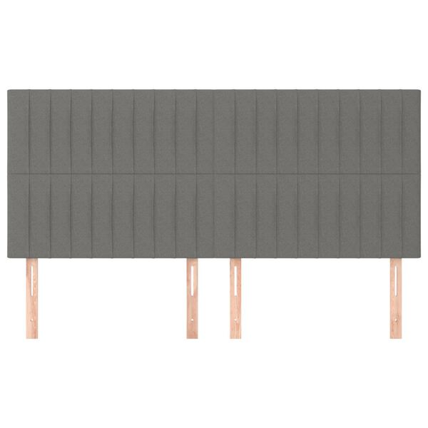 vidaXL T&ecirc;te de lit Gris fonc&eacute; 180 x 5 x 118/128 cm Tissu