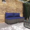 vidaXL Salon de jardin 2 pcs avec coussins R&eacute;sine tress&eacute;e Gris