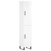 vidaXL Buffet haut Blanc brillant 34,5x34x180 cm Bois d'ing&eacute;nierie