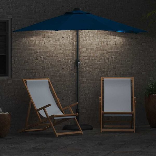 vidaXL Parasol de jardin Bleu 294 x 150 x 223 cm tissu