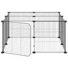vidaXL Cage animaux de compagnie à 12 panneaux et porte Noir 35x35 cm