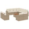 vidaXL Salon de jardin avec coussins 12 pcs beige r&eacute;sine tress&eacute;e