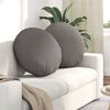 vidaXL Coussins de si&egrave;ge 2 pcs Taupe &Oslash;80 x 29 cm tissu