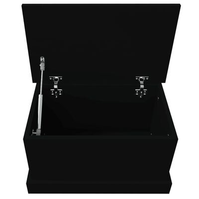 vidaXL Boîte de rangement noir 50x30x28 cm bois d'ingénierie