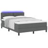 vidaXL Lit &agrave; ressorts avec matelas Gris fonc&eacute; 140 x 200 cm tissu