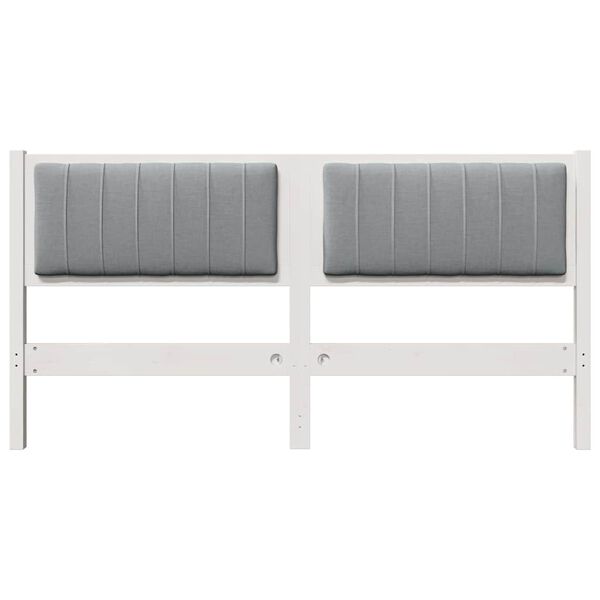 vidaXL T&ecirc;te de lit capitonn&eacute;e avec t&ecirc;te de lit Blanc 160 cm Pin massif