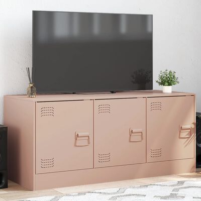 vidaXL Meuble TV rose 99x39x44 cm acier