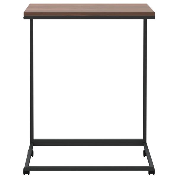 vidaXL Table d'appoint avec roues noir 55x35x70 cm bois d'ingénierie