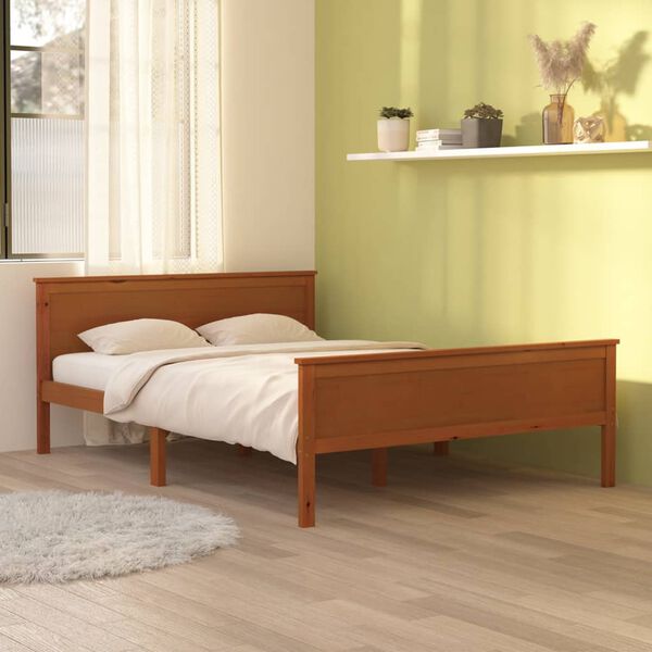 vidaXL Cadre de lit sans matelas marron miel pin massif 160x200 cm