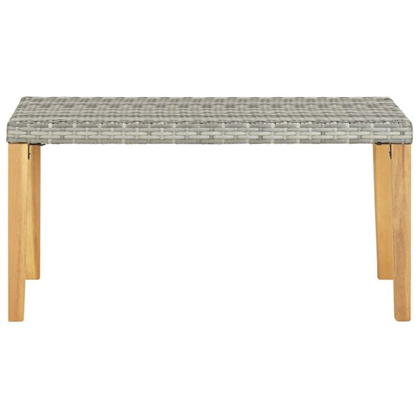 vidaXL Banc de jardin 120 cm Gris R&eacute;sine tress&eacute;e et bois d'acacia