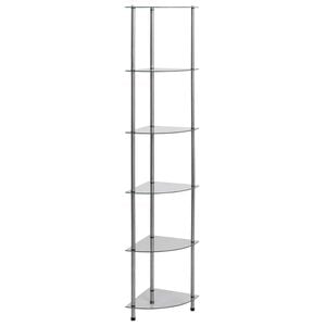 vidaXL &Eacute;tag&egrave;re &agrave; 6 niveaux Transparent 30x30x160 cm Verre tremp&eacute;