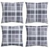 vidaXL Coussin d'ext&eacute;rieur 4 pc Tissu Carreaux Grisel 50 x 50 cm