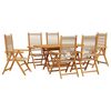 vidaXL Ensemble de salle &agrave; manger pour jardin 7 pc Beige