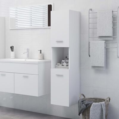 vidaXL Armoire de salle de bain Blanc 30x30x130 cm Bois d’ingénierie