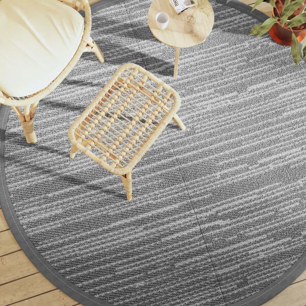 vidaXL Tapis d'extérieur ARAKIL gris Ø200 cm PP