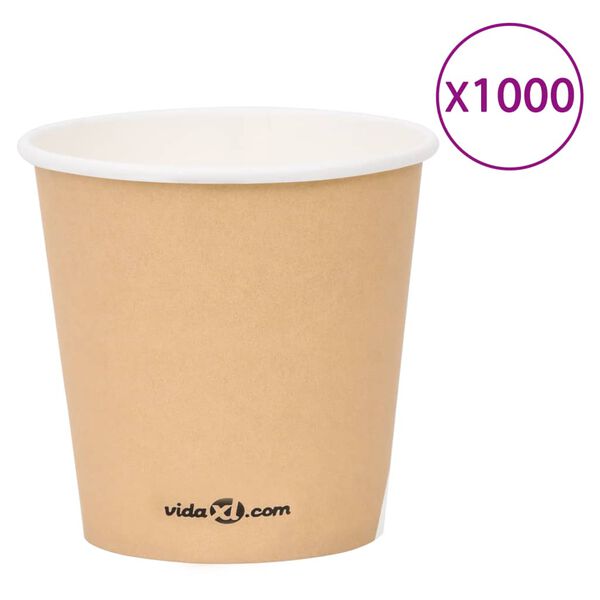 vidaXL Tasses &agrave; caf&eacute; en papier 120 ml 1000 pcs Marron