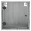 vidaXL Table de chevet avec porte en verre sonoma gris 35x37x35 cm