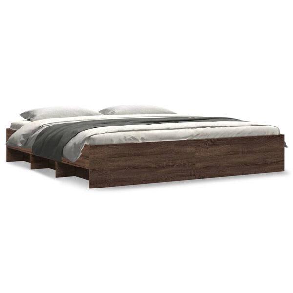 vidaXL Cadre de lit sans matelas ch&ecirc;ne marron 180x200 cm