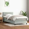 vidaXL Sommier &agrave; lattes de lit et matelas et LED gris clair 100x220cm velours