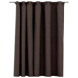 vidaXL Rideau occultant d'aspect de lin avec crochets Taupe 290x245 cm