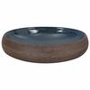 vidaXL Vasque &agrave; poser marron et bleu ovale 59x40x15 cm c&eacute;ramique