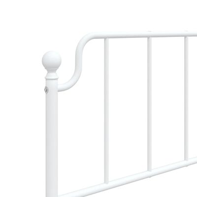 vidaXL Cadre de lit métal sans matelas avec tête de lit blanc 75x190cm