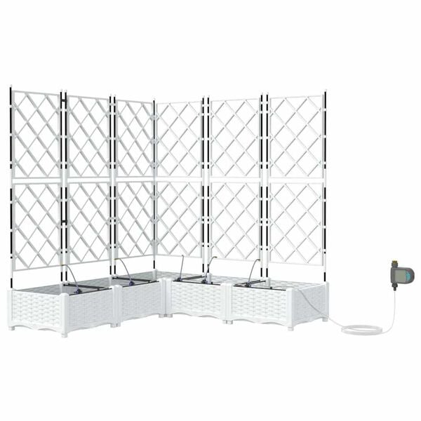 vidaXL Cache-pot de jardin 5 pcs Blanc Acier