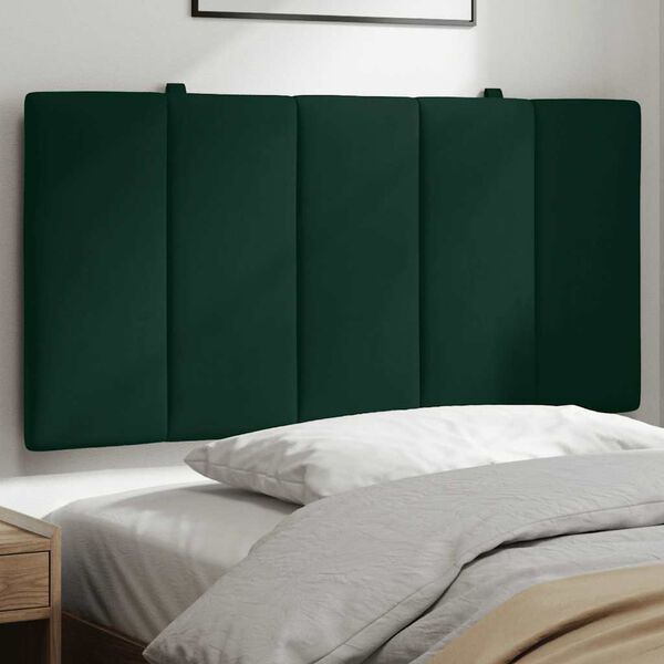 vidaXL Coussin de t&ecirc;te de lit Hanko vert fonc&eacute; 100 cm velours