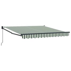 vidaXL Auvent r&eacute;tractable Vert et blanc 350 x 250 cm