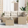 vidaXL Ensemble de canap&eacute; de jardin 5 pcs Marron polyrotin