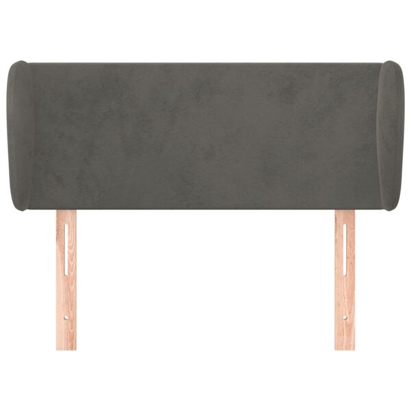 vidaXL T&ecirc;te de lit avec oreilles Gris fonc&eacute; 103x23x78/88 cm Velours