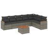 vidaXL Salon de jardin 8 pcs avec coussins gris r&eacute;sine tress&eacute;e