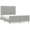 vidaXL Cadre de lit sans matelas gris clair 140x200 cm tissu