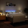 vidaXL Sommier &agrave; lattes de lit avec matelas Cr&egrave;me 140x200 cm Tissu